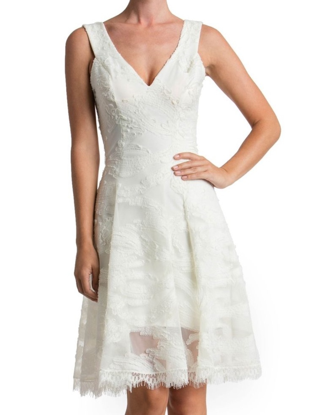 Dress The Population Maya Woven Fit & Flare Dress Size M